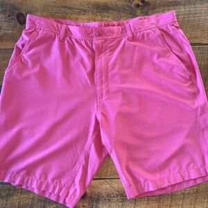 Footjoy Mens Salmon Pink Lightweight Golf Chino Shorts Pockets Stretch Size 40